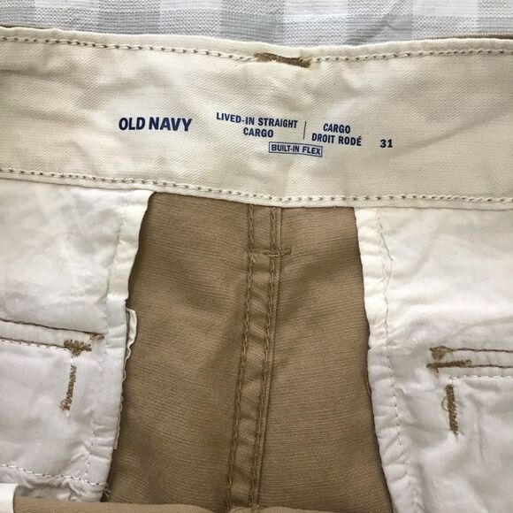 Beige Cargo Old Navy cargo men’s shorts safari soft cotton spandex elastane 31 - Picture 3 of 10